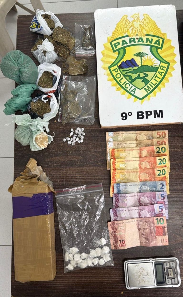 Ação da PM contra o tráfico de drogas termina com dois jovens detidos e grande quantidade de entorpecentes apreendida em Matinhos
