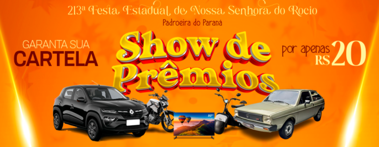 Santuário do Rocio lança Show de Prêmios da 213ª Festa da Padroeira com carro de colecionador e bônus para vendedores