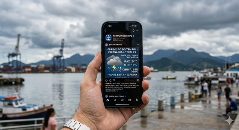 Litoral do Paraná se prepara para dias de chuva e queda de temperatura na próxima semana