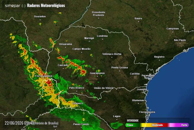 Frente fria traz chuva, vento e queda brusca de temperatura para Curitiba e Litoral