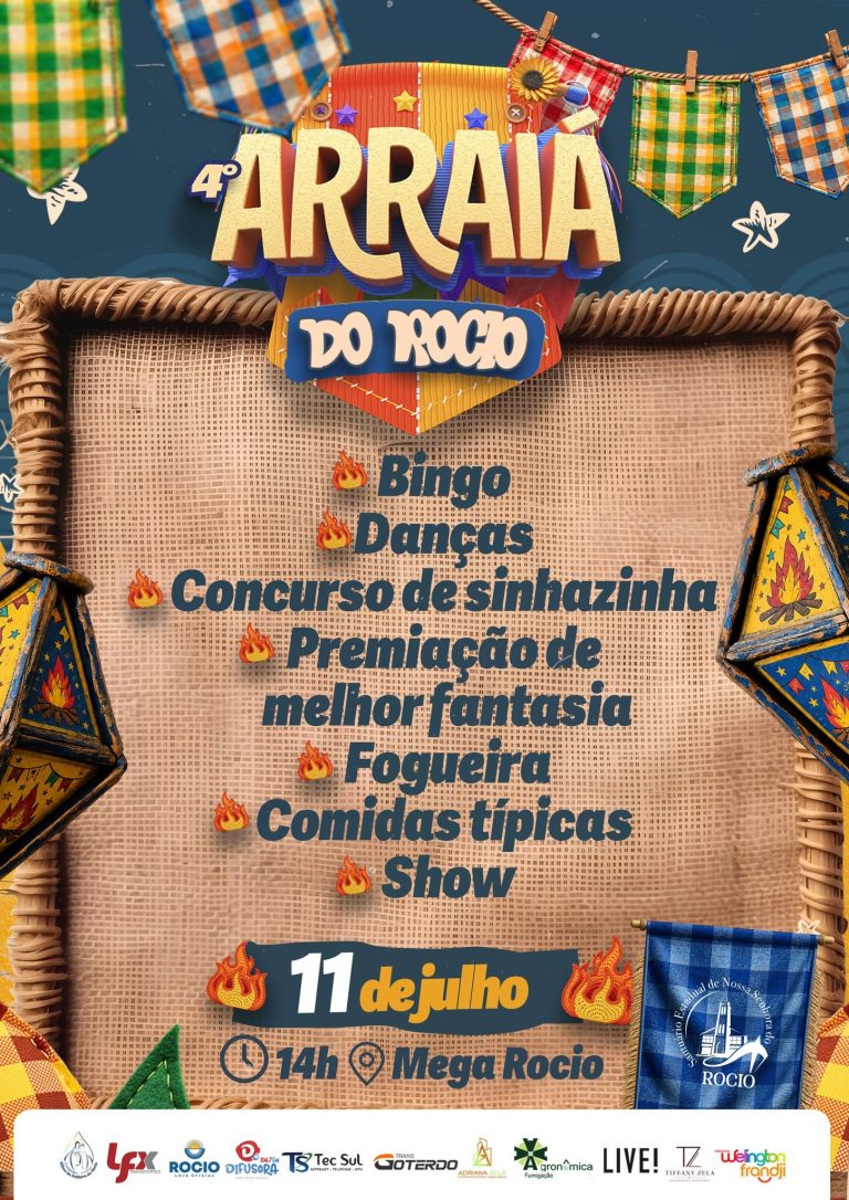 4º Arraiá do Rocio acontece neste sábado (11) com bingo, danças e show em Paranaguá