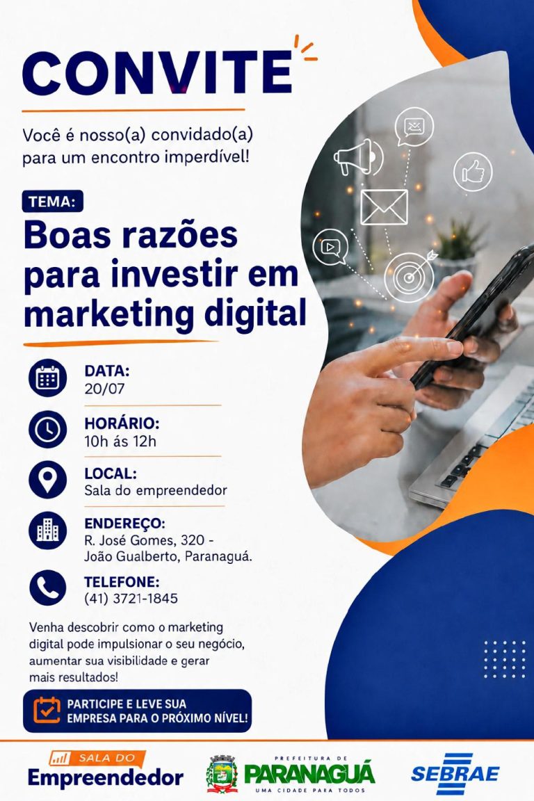 Sebrae e Sala do Empreendedor promovem encontro sobre Marketing Digital para empresários em Paranaguá