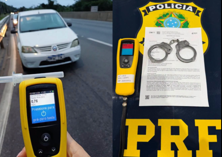 PRF prende motorista embriagado e com mandado de prisão em aberto na BR-277, em Morretes